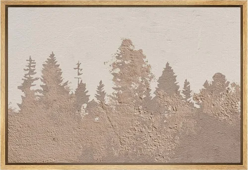Vista 35 de SIGNWIN Lienzo enmarcado para pared, bosque blanco y negro, pino, ilustraciones de naturaleza silvestre, arte moderno, rústico, decorativo