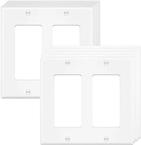 Vista 7 de Placa de pared para interruptor de 2 segmentos, doble decorador, placa frontal eléctrica para interruptor de luz, receptáculo, atenuadores, salida