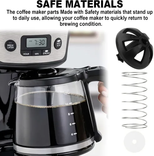 Vista 7 de Kit de tapón con resorte para cesta de café de repuesto para Mr. Coffee Repuesto para cesta de café Hamilton 990117900 990237500 para Black and