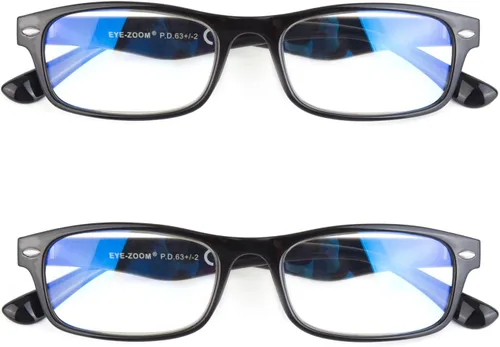 Vista 3 de Paquete de 2 lentes de computadora con bloqueo de luz azul y anti UV