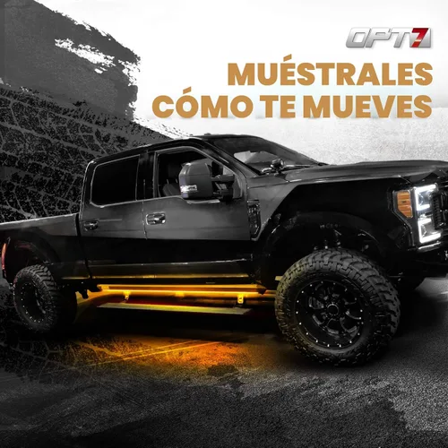Vista 6 de OPT7 Sidekick - Luces para estribo de 48 pulgadas, 2 tiras LED con señal de giro ámbar, DRL, luz blanca de cortesía para cabina regular, camioneta