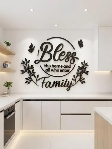 Vista 3 de Decoración de pared para comedor, cocina, comedor, arte bendiga este hogar, sala de estar, cocina, comedor, decoración para decoración de sala