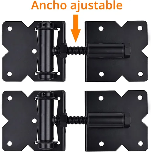 Vista 2 de Bisagras de hardware de puerta de cierre automático, resistentes para vallas de madera/vinilo/PVC, ajustable en 90 grados, con tornillos