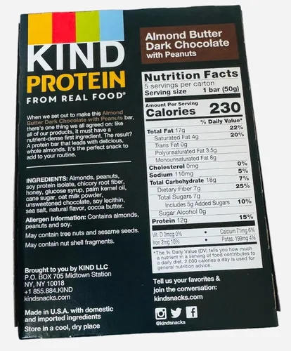 Vista 2 de KIND Barras de proteínas, mantequilla de almendra y chocolate oscuro, 5