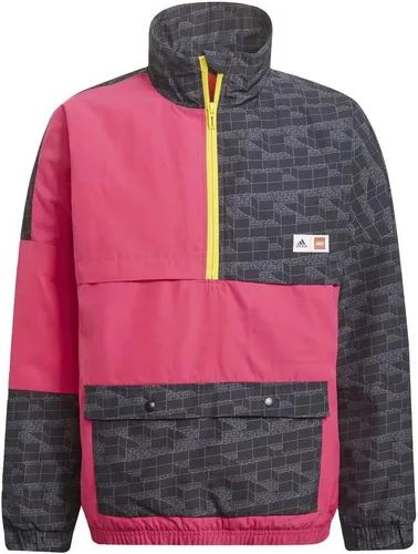 Vista 7 de adidas x Classic Lego Bricks - Chaqueta con cremallera para niños, color burdeos, talla S