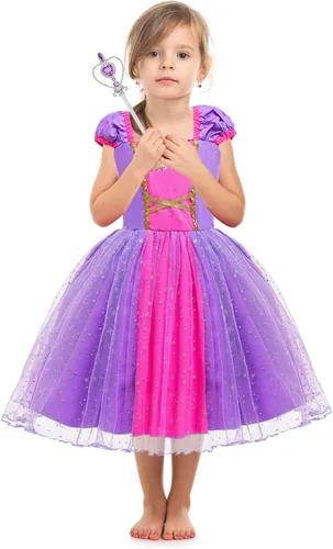 Vista 3 de G.C Disfraz de princesa para niñas pequeñas, disfraz de fiesta de cumpleaños