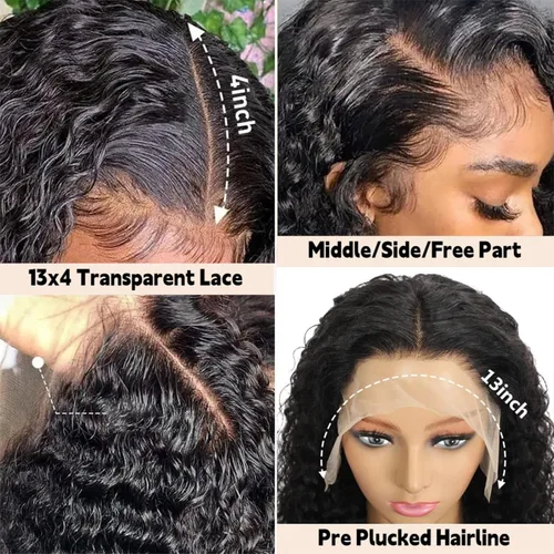 Vista 4 de Peluca de Bob rizada de 8 pulgadas de cabello humano 13x4 con encaje frontal, pelucas de cabello humano con densidad 200, sin pegamento