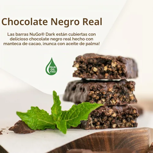 Vista 7 de NuGo Moca de chocolate oscuro, 0.39 oz de proteína vegana, 200 calorías, sin gluten, 24
