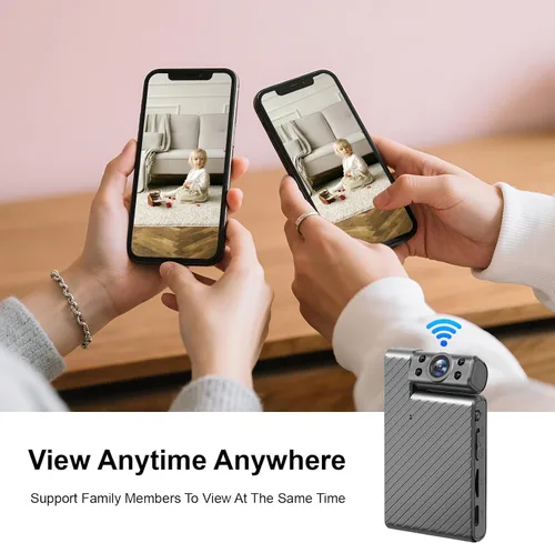 Vista 9 de Mini cámara inalámbrica HD giratoria de 180°, cámara de seguridad WiFi más pequeña, cámara de niñera portátil, visión nocturna, pequeñas cámaras