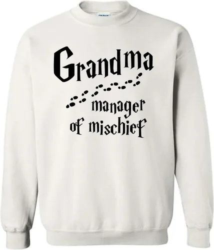Vista 3 de Grandma Manager of Mischief Shirt Funny Grandma Graphic Tee Sweatshirt Hoodie for Women Magical Top Cute Humor Tee for Mothers and Grandmothers