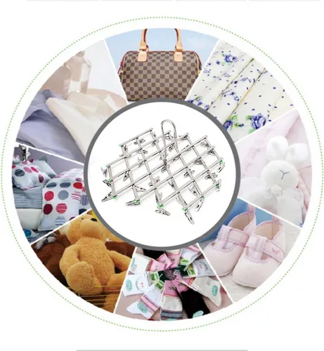 Vista 2 de Percha de secado de ropa de acero inoxidable, gancho plegable portátil multifunción, 35 clips para calcetines, pañales de tela, toalla, ropa