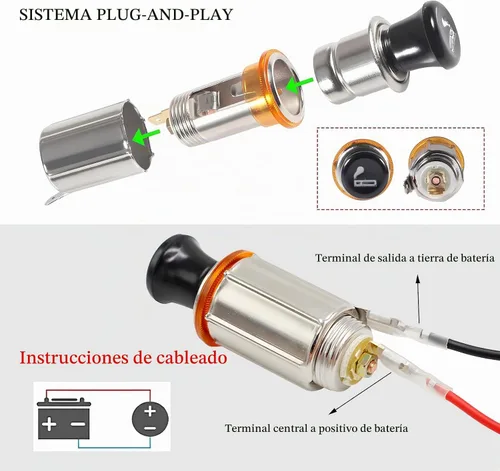 Vista 4 de Encendedor de Coche Yourkar, Enchufe de Encendedor de Cigarrillos DC 12V para Auto, Encendedor de Cigarrillos con Cable para la mayoría de Coches, 1