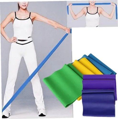 Vista 2 de INOOMP Banda de resistencia elástica de goma para yoga, pilates, ejercicio, fitness, cintura flexible, brazo, pierna, correa de entrenamiento