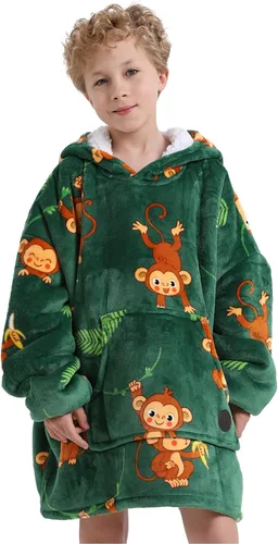 Vista 35 de THREE POODLE - Manta con capucha portátil para mujeres, sudadera con capucha de sherpa de gran tamaño para adultos hombres, mantas con capucha