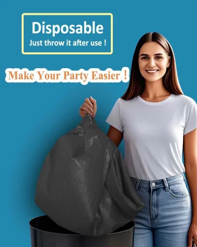 Vista 9 de Black Disposable Paper Tablecloth for Rectangle Tables 4 Pack, 54×108 Inch Waterproof 2 Ply Paper with Plastic Backing, Party Table Cover for
