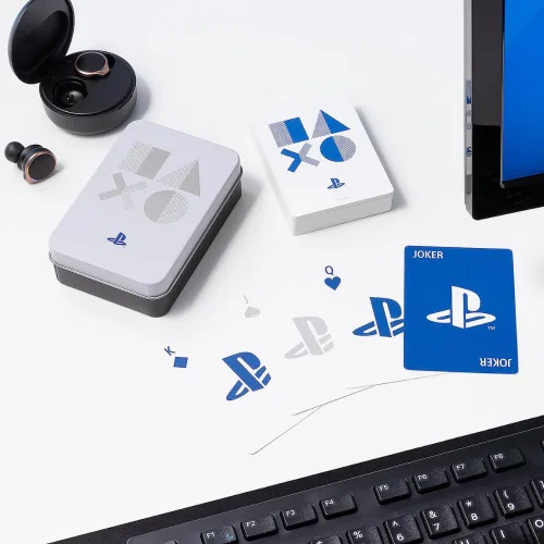Vista 2 de PlayStation - Juego de cartas estándar con lata de almacenamiento