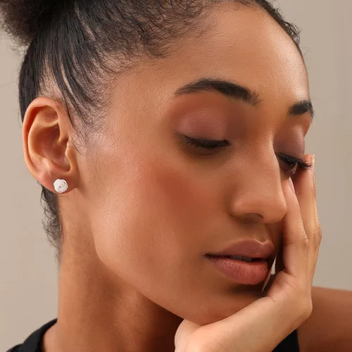 Vista 3 de LeCalla Aretes de plata de ley con nudo de amor, aretes ligeros de diseño italiano trenzado para mujer