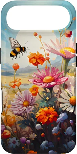 Vista 26 de Funda para iPhone 13 Pro Lively Bee en Sunny Meadow of Wildflowers