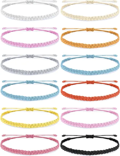 Vista 13 de Brazaletes impermeables de cuerda, para verano, con ola, brazalete para amistad, hecho a mano, para niña A-16 pulseras de cuerda