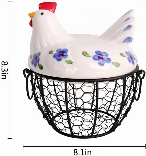 Vista 7 de Cesta de almacenamiento de huevos de estilo granja/cestas decorativas de almacenamiento de cocina