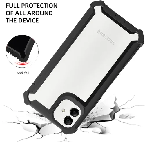 Vista 4 de Asuwish Funda de teléfono para Samsung Galaxy A04e, resistente, a prueba de golpes, dura, a prueba de caídas, cuerpo completo, resistente, híbrida
