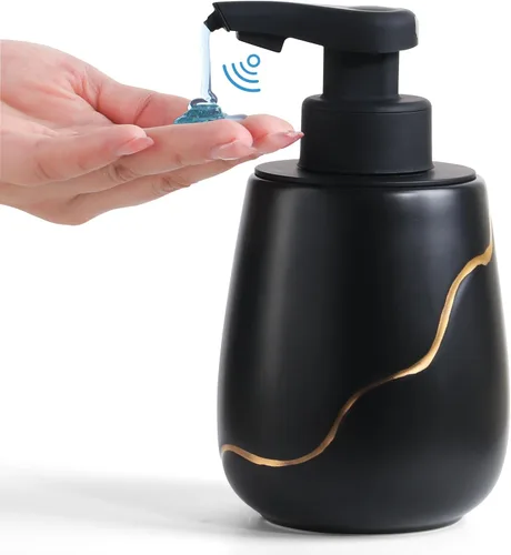 Vista 3 de BosilunLife Dispensador automático de jabón para baño, dispensador líquido de manos libres, dispensador eléctrico inteligente de loción con bomba