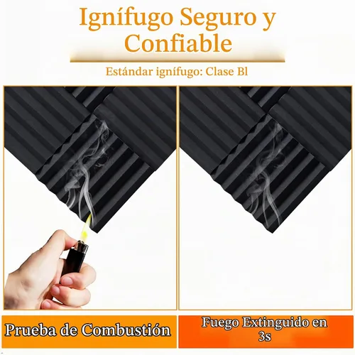 Vista 7 de Paneles de espuma acústica, paquete de 12 paneles de absorción de sonido de cuña de alta densidad de 2 pulgadas, 12 x 12 x 2 pulgadas para estudio