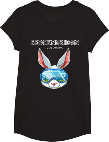 Vista 5 de Breckenridge Colorado USA - Camiseta de esquí y snowboard de conejo, Negro, S