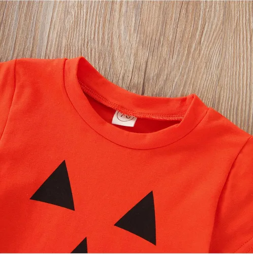 Vista 5 de Camiseta de Halloween con cara de fantasma de calabaza y fantasma de manga cortalarga cuello redondo camisetas de Halloween