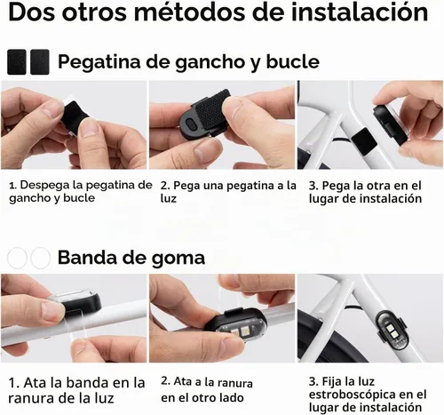 Vista 7 de Mcbazel 4 luces LED estroboscópicas inalámbricas recargables magnéticas, 8 colores, USB, impermeable, anticolisión, luz de advertencia intermitente