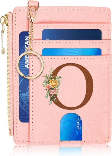 Vista 24 de Tarjetero para mujer minimalista y delgado con bolsillo frontal, bloqueo RFID, cartera compacta con ventana para identificación y bolsillo