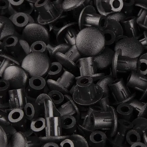 Vista 5 de 300 tapones de plástico de 0.173 in 0.17 pulgadas para tapa de perforación, tapones para silla, gabinete, armario, estante, color negro