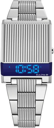 Vista 2 de Bulova Mens Archive Series LED Computron Reloj de acero inoxidable