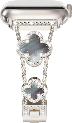 Vista 16 de NewWays for Apple Watch Band Series 11 10 46mm 42mm Series 9/8/7 41mm 45mm Series 6/5/4 40mm 44mm Series 3 42mm 38mm Women, Sparkling Bling Diamonds