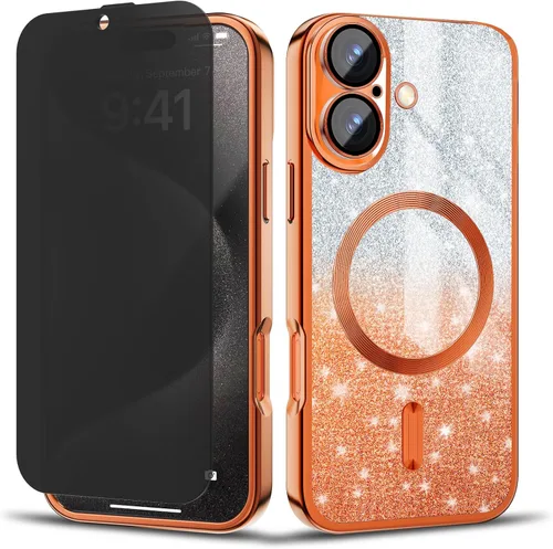 Vista 23 de Funda magnética para iPhone 13 Pro MagSafe con protector de lente de cámara, protección completa, delgada, suave, a prueba de golpes, antiarañazos