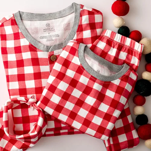 Vista 4 de HonestBaby - Pijamas navideñas a juego para la familia, de algodón orgánico, para hombres, mujeres, niños, bebés, niñas, mascotas
