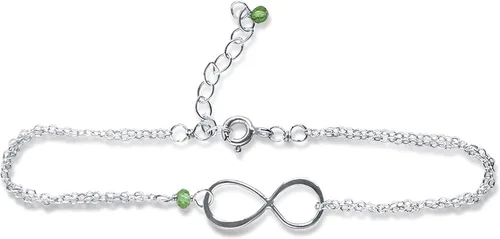 Vista 32 de Pulsera con dije de infinito con piedra natal, joyería hecha a mano, regalo para ella