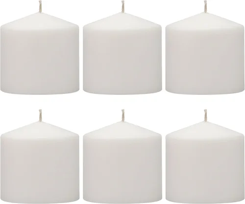 Vista 16 de Stonebriar Paquete de 3 velas altas de 3 x 3 pulgadas, 18 horas de larga duración, sin perfume, de cera blanca