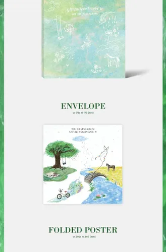 Vista 2 de Nature Nature World: código W 3er mini álbum CD+1p póster plegable en paquete+80p fotolibro+sobre+1p foto pegatina+2p foto tarjeta+seguimiento