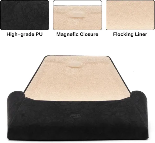 Vista 3 de Face Shadow Estuche para gafas de sol de cuero PU con cierre magnético para gafas de sol