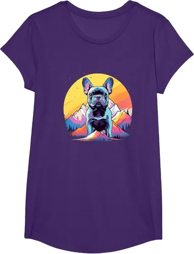 Vista 56 de French Bulldog Dog Men Women Kids T-Shirt Asphalt Grey