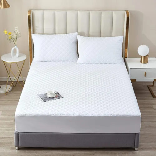 Vista 2 de Protector de colchón 100% impermeable, acolchado y refrescante, bolsillo profundo de 13 a 15 pulgadas, suave y transpirable, lavable a máquina, sin