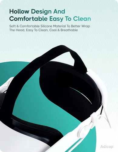 Vista 3 de Adicop Elite Strap with Battery for Oculus Quest 2 5300mAh Extend 4hrs PlaytimeFast Charging VR PowerCounter BalanceAdjustable Head Strap for