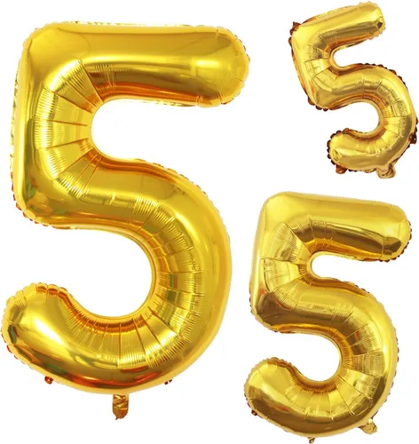 Vista 98 de Goer, conjunto de globos de papel aluminio para decoraciones de cumpleaños, globos de las letras de feliz cumpleaños y de números Oro