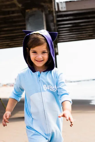 Vista 4 de Bluey Overol de cosplay con cremallera para bebés y niños grandes (12 meses - 10-12)