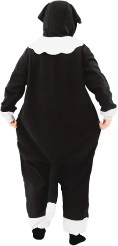 Vista 6 de Pijama de perro Border Collie para adultos, disfraz de perro, pijama de una pieza para cosplay, pijama de animal para mujeres y hombres