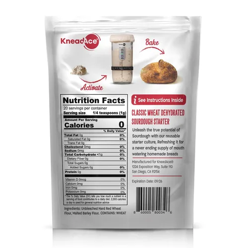 Vista 2 de KneadAce Cultivo de masa madre - Levadura silvestre natural de activación rápida para pan casero - Cultivo de masa madre deshidratado para hornear