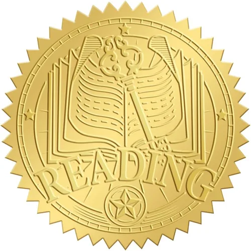 Vista 9 de CRASPIRE Calcomanías de papel de aluminio dorado de 2 pulgadas en relieve, certificado de estrella de excelencia, sellos oficiales, calcomanías