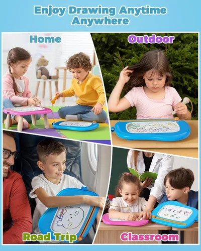 Vista 6 de KOKODI Pizarra de Dibujo Magnética, Juguetes para Niñas de 1-2 Años, Gran Pizarra de Garabatos para Aprender y Educar, Juguetes para Bebés y Niños