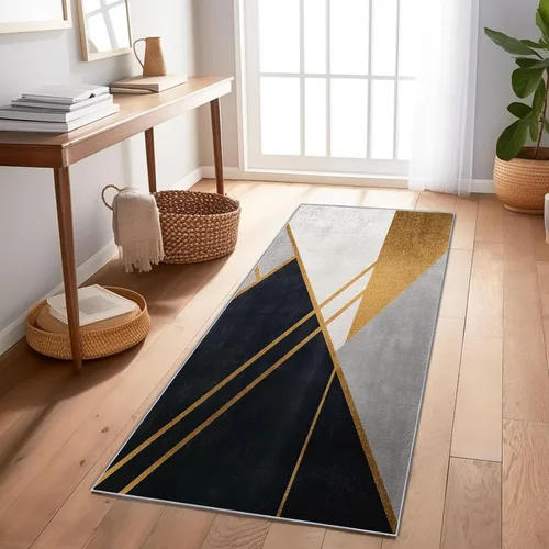 Vista 3 de Runners Rug for Hallways 2'x5' Non Slip Indoor Outdoor Runner Rug for Entryway, Retro Geometric Lines Printed Faux Wool Floor Washable Carpet Runner